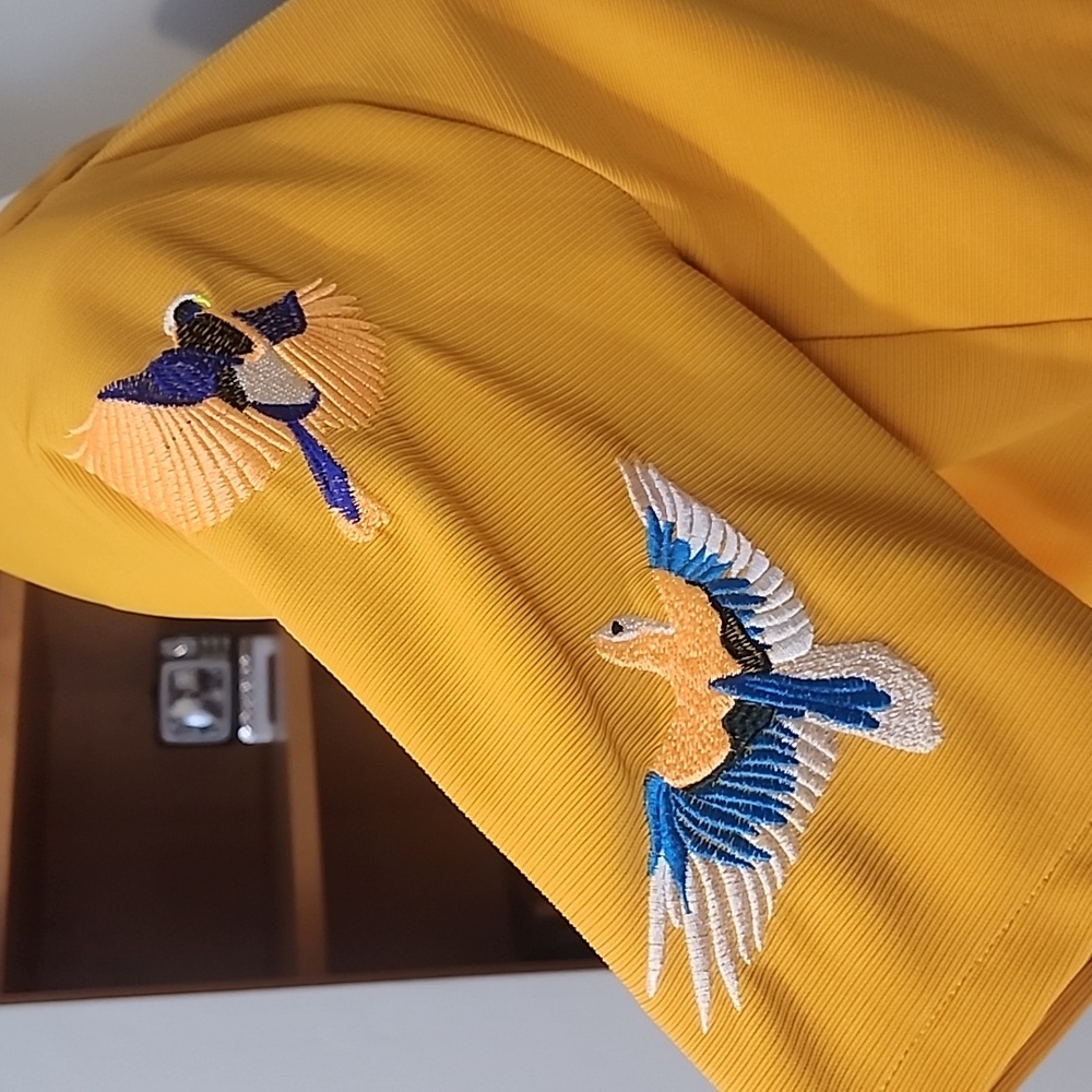 Mustard Seed Yellow Embroidered Bird Crop Top - Picture 9 of 12